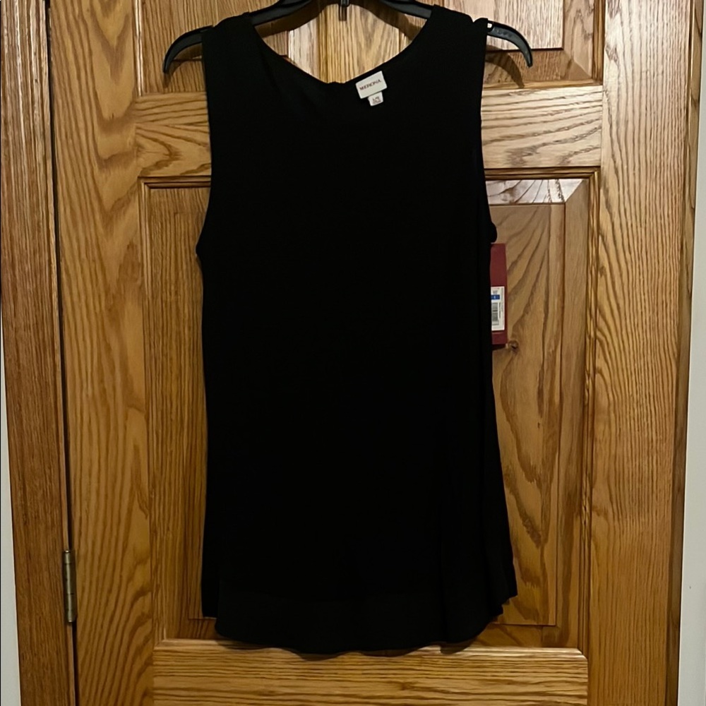 Merona Black Tank Top with Textured Design